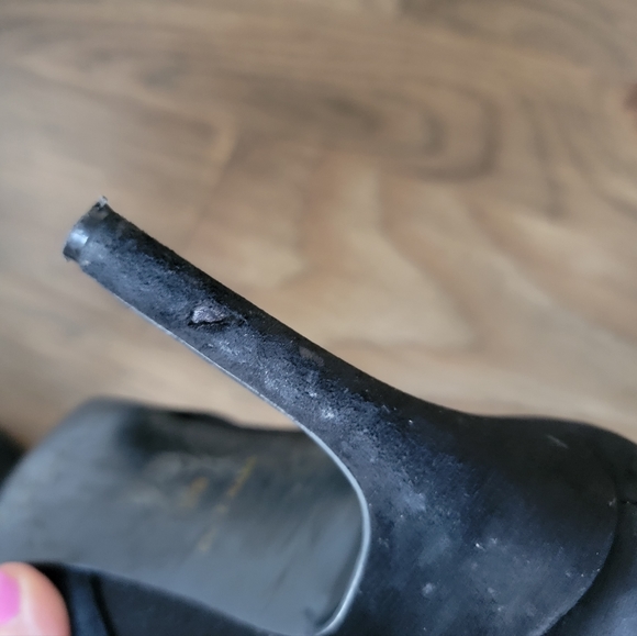 COLE HAAN ANKLE Suede Booties Boots Heels Shoes Black Size 10 - Picture 6 of 9